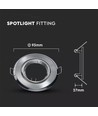 Set van 2 MR16 of GU10 Downlight kit - Zonder lichtbron, geborsteld staal, zaagmaat: Ø7 cm, afmetingen: Ø9,3 cm