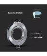 Set van 2 MR16 of GU10 Downlight kit - Zonder lichtbron, geborsteld staal, zaagmaat: Ø7 cm, afmetingen: Ø9,3 cm