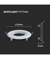 2 stuks MR16 of GU10 Downlight kit, Wit, Zaagmaat: Ø7 cm, Afmetingen: Ø9,3 cm
