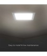 12W 17cm x 17cm LED inbouwpaneel - Zaagmaat: 15,5cm x 15,5cm, Afmetingen: 17cm x 17cm