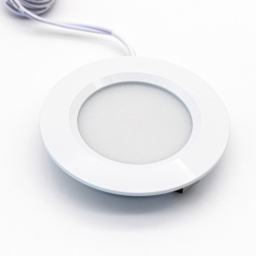 2,7W Ø6,8cm Reco68 meubelspot inbouw RA92 - 12V DC, Boorgat: Ø5,5 cm, Afmetingen: Ø6,8 cm, Mat wit