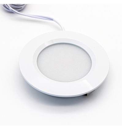 2,7W Ø6,8cm Reco68 meubelspot inbouw RA92 - 12V DC, Boorgat: Ø5,5 cm, Afmetingen: Ø6,8 cm, Mat wit