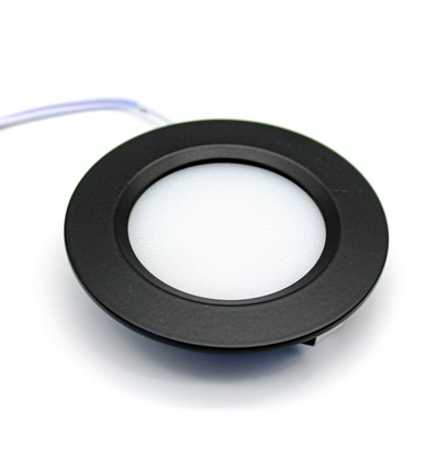 2,7W Ø6,8cm Reco68 meubelspot inbouw RA92 - 12V DC, Boorgat: Ø5,5 cm, Afmetingen: Ø6,8 cm, Zwart