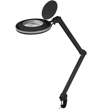 LED loeplamp met klem x1.75 9W - Zwart