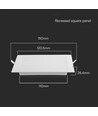 6W 12cm x 12cm LED inbouwpanel - Gat: 11cm x 11cm, Afmetingen: 12cm x 12cm