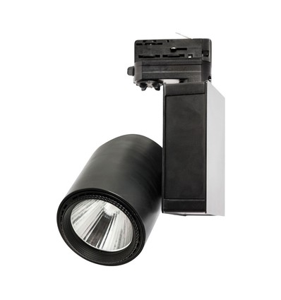 30W 3-fase spanningsrail spot - 24 graden, zwart, warm wit, COB LED