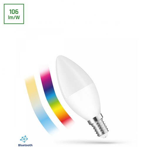 E14 4,9W Smart LED kaarslamp - RGBW+CCT, Bluetooth