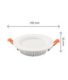 18W Ø19cm DURE 3 MAX inbouwpanel - 122lm/W, IP44, 6000K, 5 jaar garantie