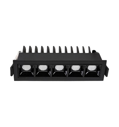 GRID Model L - Inbouw Grid 47x45x147 mm, 13W, 45° Zwart