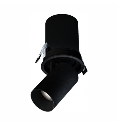 6W inbouwspot - Zwart, kantelbaar