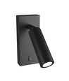 Mini GU10 slim wandlamp - Met schakelaar, Ø3,8x9,5 cm, zwart, rond, zonder lichtbron
