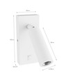Mini GU10 slim wandlamp - Met schakelaar, Ø3,8x9,5 cm, wit, rond, zonder lichtbron