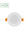 5W Ø9,5cm Inbouwspot - IP54 spatwaterdicht, Zaagmaat: Ø7,2 cm, Afmetingen: Ø9,5 cm, 3,1 cm hoog, rond, witte rand