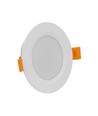 5W Ø9,5cm Inbouwspot - IP54 spatwaterdicht, Zaagmaat: Ø7,2 cm, Afmetingen: Ø9,5 cm, 3,1 cm hoog, rond, witte rand