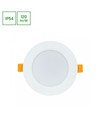 8W Ø11,8cm Inbouwspot - IP54 spatwaterdicht, Zaaggat: Ø9,2 cm, Afmetingen: Ø11,8 cm, 3,1 cm hoog, rond, witte rand
