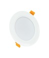 8W Ø11,8cm Inbouwspot - IP54 spatwaterdicht, Zaaggat: Ø9,2 cm, Afmetingen: Ø11,8 cm, 3,1 cm hoog, rond, witte rand
