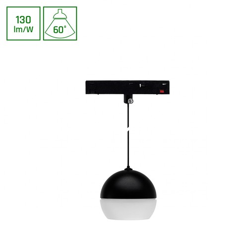 10-12W SYSTEM SHIFT BASIC GLOBE RING railspot, 48V - 1200lm, 3000K, 35 graden, 48V DC