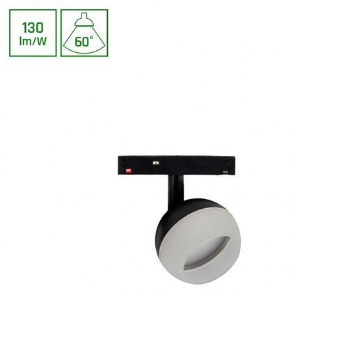 10W SYSTEM SHIFT BASIC GLOBE RING - 48V, 1300lm, 60°, 3000K, railspot voor 48V systeem