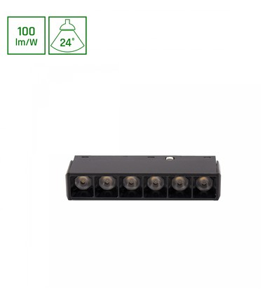 6W SHIFT Basic Grid XS Lineair Armatuur - 11cm, 3000K, Zwart