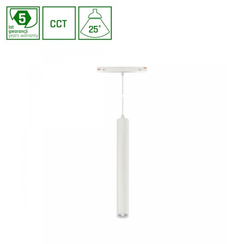 12W Dimbare SHIFT smart Hangit hanglamp voor railsysteem - 25°, Wit, Ø40x297 (90cm kabel), CCT/Dim, Zigbee