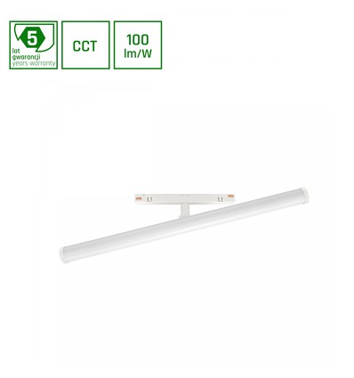 12W dimbare SHIFT Smart Beam railverlichting - 150°, CCT, wit, Ø28x40x7.5cm, Zigbee