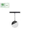 5W dimbaar SHIFT Smart-Globe P hangende bol voor spanningsrail ø100 - 165°, CCT, zwart, 81.5cm kabel, Zigbee