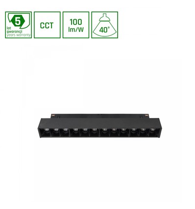 12W SHIFT Smart-Grid S Railverlichting 20,4cm - 35°, Zwart, CCT/Dim, Zigbee