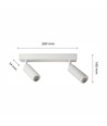Madara Slim MR11 - 2x230V, IP20, 260x54x160, Wit, Verstelbaar, Zonder Lichtbron