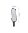 150W schemering LED straatlamp - Schemeringssensor, Ø60 mm, grijs, IP65, IK09, 230V