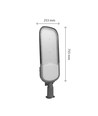 200W schemering LED straatlamp - Schemeringssensor, Ø60 mm, grijs, IP65, IK09, 230V