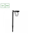 1W Solara Brilo solar LED lamp, 3-in-1 - 3.7V, 100lm, CCT, tafellamp, wandlamp en grondspies, IP44, zwart