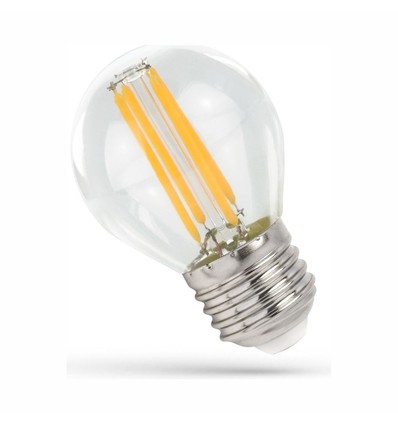 E27 5,5W LED kogellamp - P45, 660lm, helder glas, warm wit