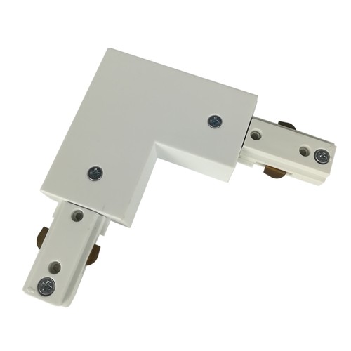 1-fase L-connector voor railspots - Wit, 1F3W