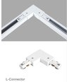 1-fase L-connector voor railspots - Wit, 1F3W