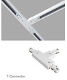 LEDlife T-connector voor rails spots - Wit, 1-fase, 1F3W