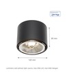 CHLOE AR111 GU10 - P20, rond, zwart, zonder lichtbron