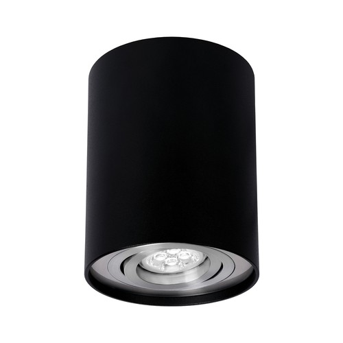 CHLOE GU10 IP20 ROND ZWART/ZILVER KANTELBARE SPOT