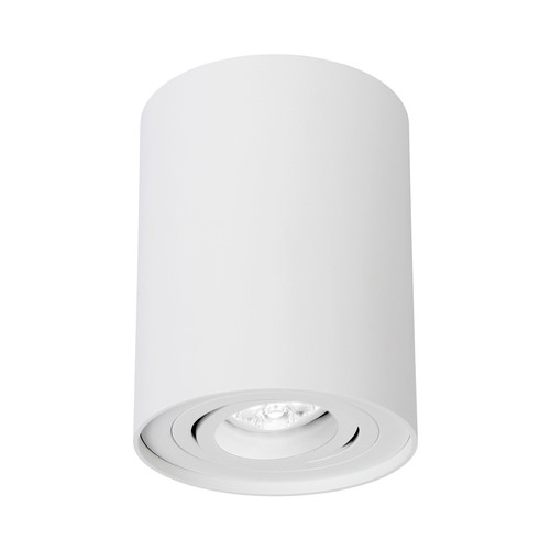 GU10 plafondspot - Opbouw, rond, wit, kantelbaar, IP20, zonder lichtbron