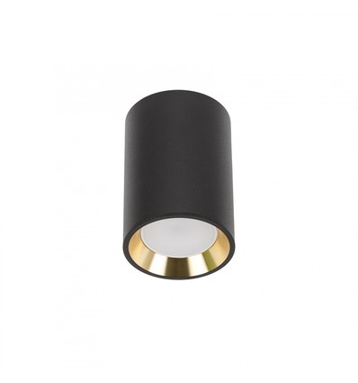 CHLOE mini P20 rond - zonder lichtbron, behuizing zwart, ring goud, rand zwart