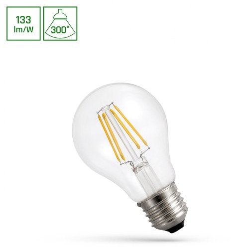 E27 7W LED lamp - 930lm, 133lm/W, 4000K, glas, A60