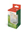 E27 8,5W LED lamp - A60, filament, helder glas, 1100lm, warm wit