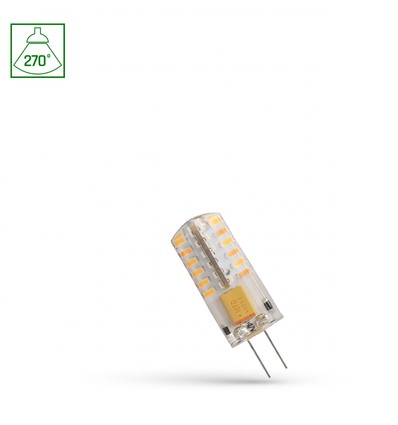 LED 2W G4 - 12V, Kolom, Siliconen, Warm wit, Spectrum