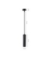 MADARA MINI II Hanglamp GU10 - Basis zonder lichtbron, 230V, IP20, Ø55x200mm, Zwart