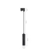 MADARA MINI RING GU10 HANGLAMP VOOR 3-FASE RAIL 230V IP25 FI55*200MM ZWART