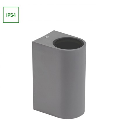 Parete GU10 wandlamp met up/down licht - IP54 buiten, voor 2x GU10 lampen, zwart, rond