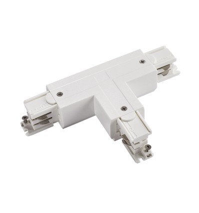 T-connector voor 3-fase rails - T2, links, wit, Spectrum