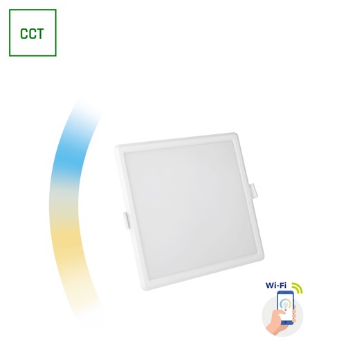 12W Algine Smart CCT inbouwpanel - Wi-Fi dimbaar, 16,2x16,2 cm, vierkant, instelbare lichtkleur