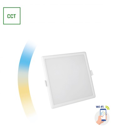 12W Algine Smart CCT inbouwpanel - Wi-Fi dimbaar, 16,2x16,2 cm, vierkant, instelbare lichtkleur