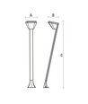 7W AQUATIQUE LED tuinlamp - IP54, warm wit, schuin, incl. lichtbron