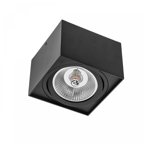 Vierkante AR111 opbouwspot - Zwart, aluminium, 145x145mm, kantelbaar, zonder lichtbron